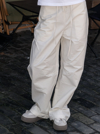 Loose drawstring casual cotton pants