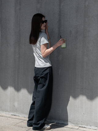 Loose drawstring casual cotton pants