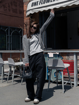 Loose drawstring casual cotton pants