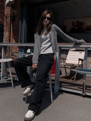 Loose drawstring casual cotton pants