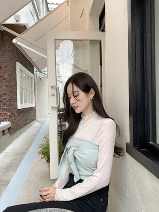 Long sleeve bottoming shirt and kitted sling two-piece set