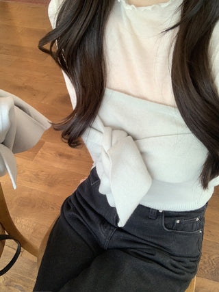 Long sleeve bottoming shirt and kitted sling two-piece set