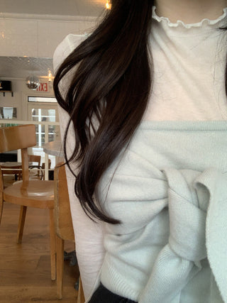 Long sleeve bottoming shirt and kitted sling two-piece set