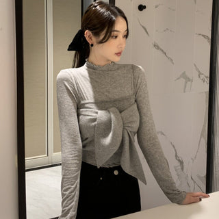 Long sleeve bottoming shirt and kitted sling two-piece set