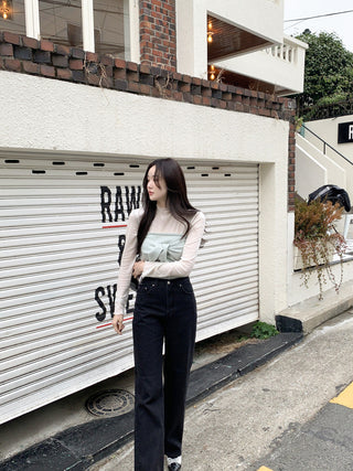 Long sleeve bottoming shirt and kitted sling two-piece set