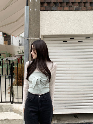 Long sleeve bottoming shirt and kitted sling two-piece set