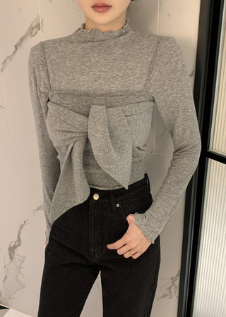 Long sleeve bottoming shirt and kitted sling two-piece set