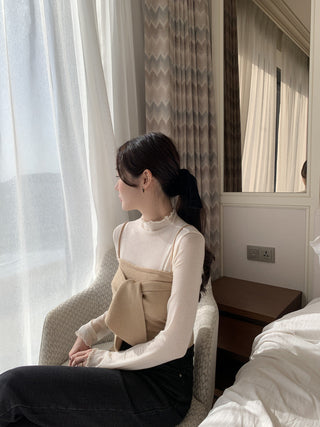 Long sleeve bottoming shirt and kitted sling two-piece set