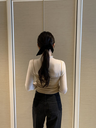 Long sleeve bottoming shirt and kitted sling two-piece set