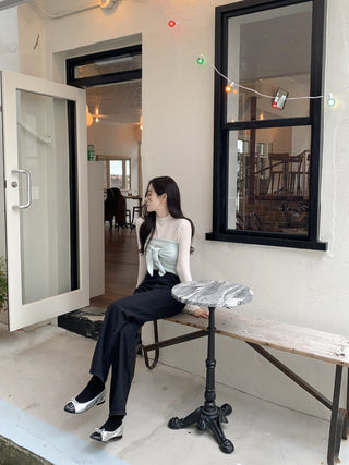 Long sleeve bottoming shirt and kitted sling two-piece set