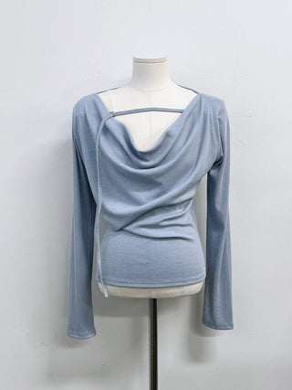 Irregular Swing Collar long Sleeve Top