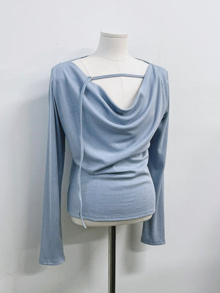 Irregular Swing Collar long Sleeve Top