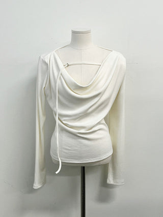 Irregular Swing Collar long Sleeve Top