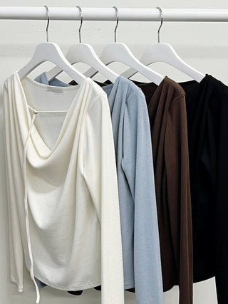 Irregular Swing Collar long Sleeve Top