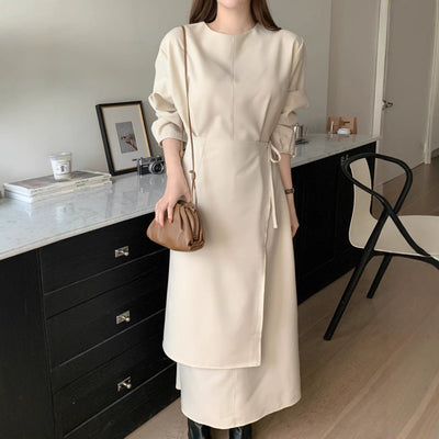 French lace-up dress