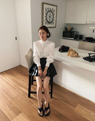 Lace stitching shirt