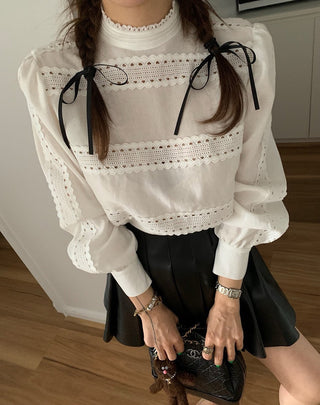 Lace stitching shirt