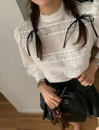 Lace stitching shirt