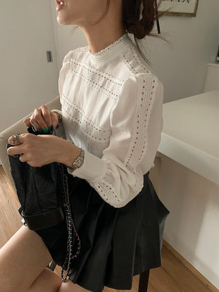 Lace stitching shirt