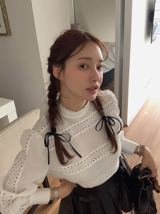 Lace stitching shirt