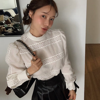 Lace stitching shirt