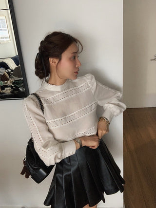 Lace stitching shirt