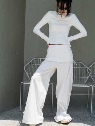 Fake two-piece slim kangaroo pants