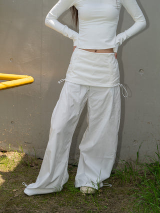 Fake two-piece slim kangaroo pants
