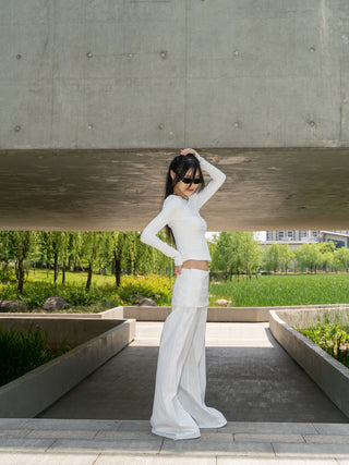 Fake two-piece slim kangaroo pants