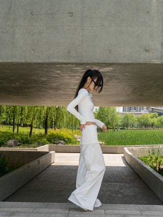 Fake two-piece slim kangaroo pants