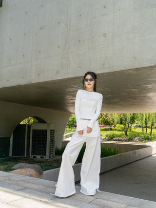 Fake two-piece slim kangaroo pants