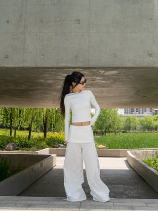 Fake two-piece slim kangaroo pants