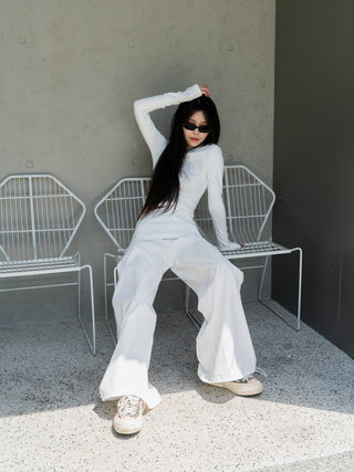 Fake two-piece slim kangaroo pants