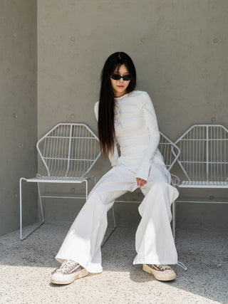 Fake two-piece slim kangaroo pants