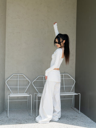 Fake two-piece slim kangaroo pants