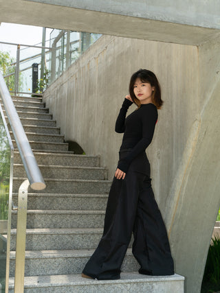 Fake two-piece slim kangaroo pants
