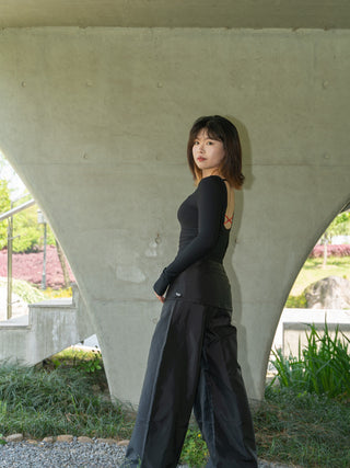 Fake two-piece slim kangaroo pants