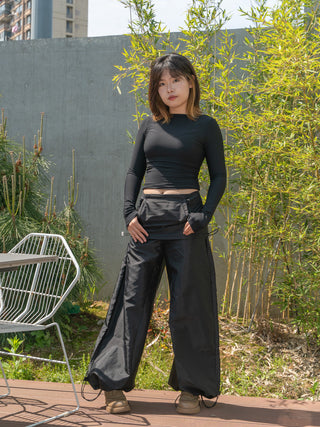 Fake two-piece slim kangaroo pants