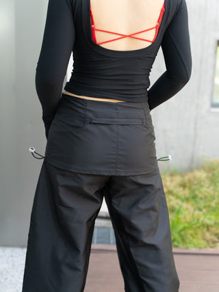 Fake two-piece slim kangaroo pants