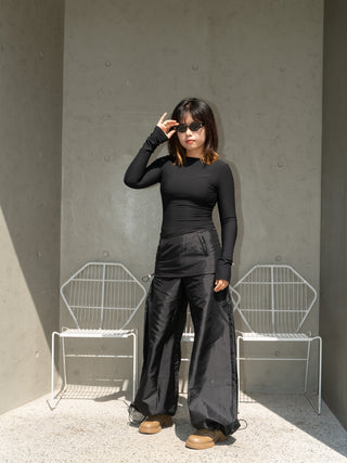 Fake two-piece slim kangaroo pants
