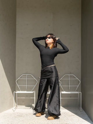 Fake two-piece slim kangaroo pants