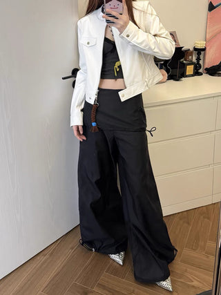 Fake two-piece slim kangaroo pants