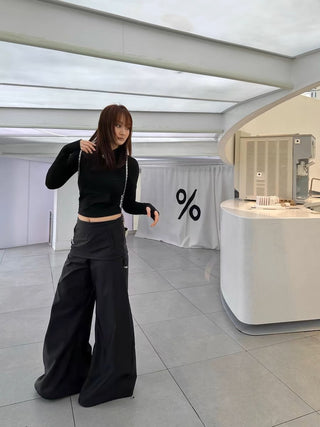 Fake two-piece slim kangaroo pants