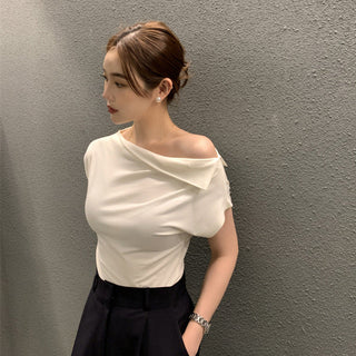 One-Shoulder Short Sleeve top