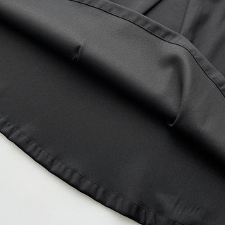 Pleated puffy black A-line skirt