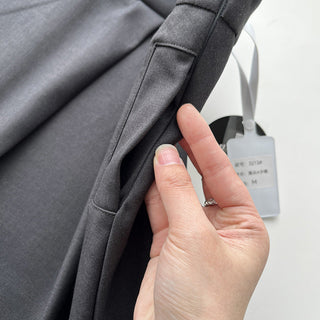 Pleated puffy black A-line skirt