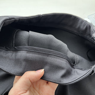 Pleated puffy black A-line skirt