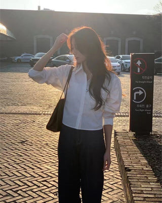 Lace-up Bow Short Shirt Top