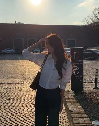 Lace-up Bow Short Shirt Top