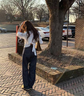 Lace-up Bow Short Shirt Top